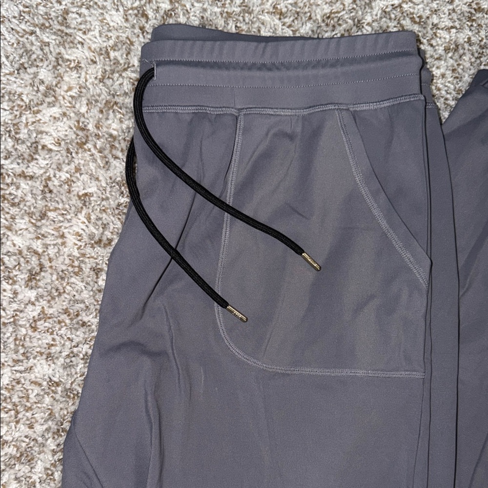 Women's Gray Joggers with Drawstring Waist - Picture 3 of 4
